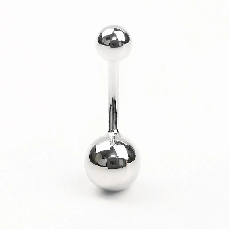 925 Silver Navel Nails Double-Head Bead Navel Ring Body Jewelry
