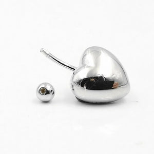 925 Silver Navel Piercing Heart Shape Belly Button Ring Body Jewelry