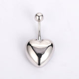 925 Silver Navel Piercing Heart Shape Belly Button Ring Body Jewelry