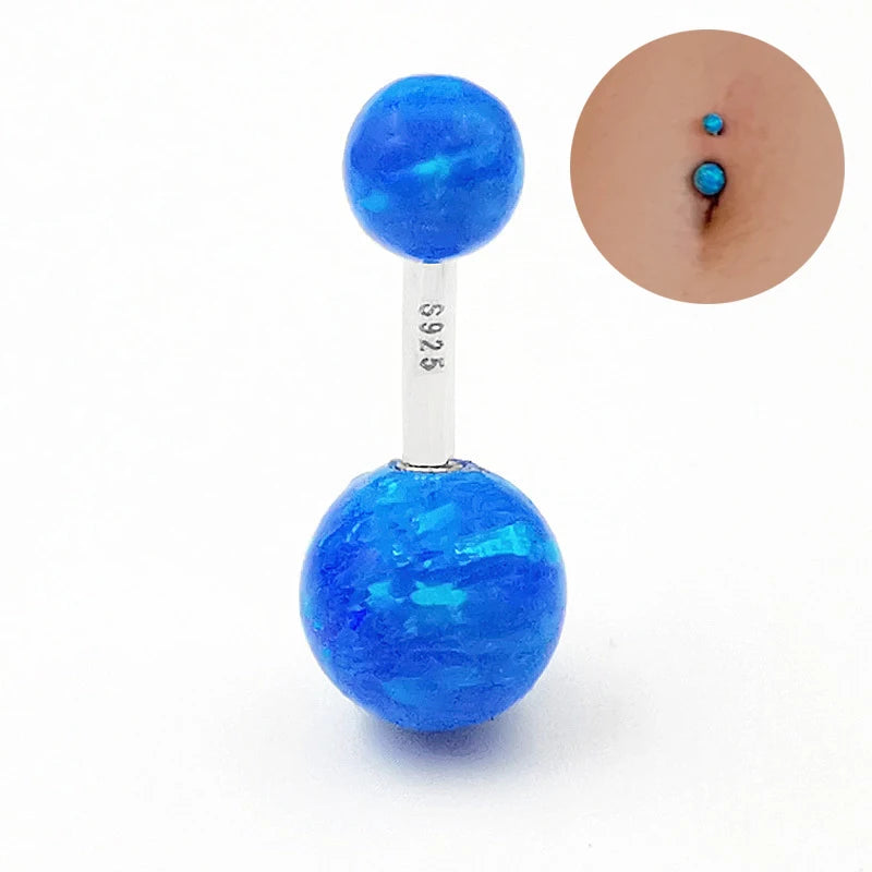 925 Silver Navel Piercing Bar Belly Button Rings - Women Body Jewelry