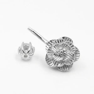 925 Silver Navel Piercing Flower Belly Button Ring Body Jewelry For Women