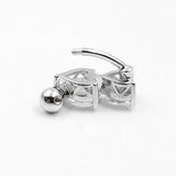 925 Silver Heart CZ Navel Piercing Belly Button Ring Body Jewelry For Women