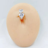 925 Silver Heart CZ Navel Piercing Belly Button Ring Body Jewelry For Women