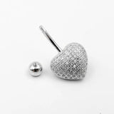 925 Silver Heart Shape CZ Belly Button Ring