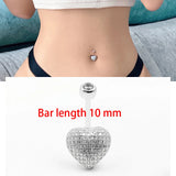 925 Silver Heart Shape CZ Belly Button Ring