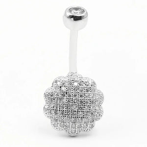 925 Silver Navel Ring CZ Belly Piercing Body Jewelry