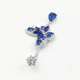 925 Silver Butterfly CZ Belly Piercing Jewelry for Women