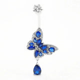 925 Silver Butterfly CZ Belly Piercing Jewelry for Women
