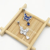 925 Silver Butterfly CZ Belly Piercing Jewelry for Women