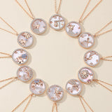 925 Silver Zodiac Sign Necklace with Mother-of-pearl Pendant
