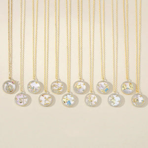 925 Silver Zodiac Sign Necklace with Mother-of-pearl Pendant