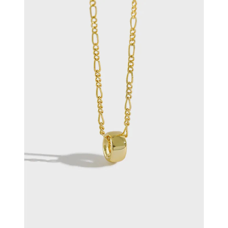 925 Silver Necklace 18K Bead Pendant Necklace For Women Girl