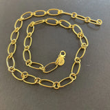 925 Silver Gold-plated Paper Clip Necklace Charm Jewelry Christmas Gift