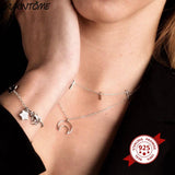 925 Silver Geometric Necklace for Women Party