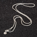 925 Sterling Silver 4mm Twisted Rope & Chain Necklace Men Women