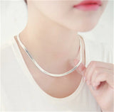 925 Sterling Silver Necklace 4mm Snake Chain Couple Jewelry