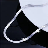 925 Sterling Silver Necklace 4mm Snake Chain Couple Jewelry