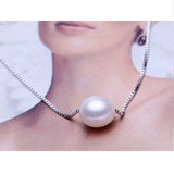 925 Silver Necklace Natural Freshwater Pearl Pendant Necklace For Women
