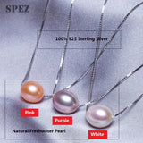 925 Silver Necklace Natural Freshwater Pearl Pendant Necklace For Women