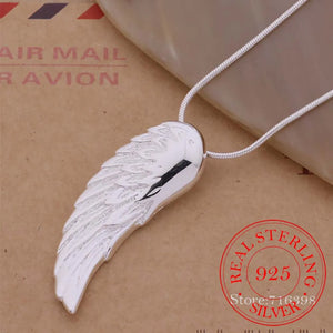 925 Silver Necklace Angel Wings Necklaces Pendants Wedding Gift