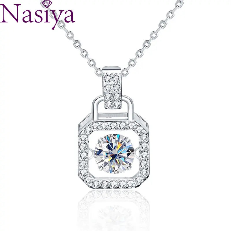 925 Silver Bag Shape Moissanite Pendant Necklace