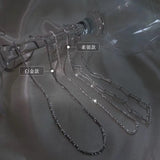 925 Silver Necklace Flash Chain Rectangle Choker Women Jewelry