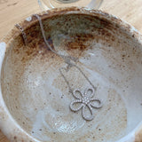925 Silver Necklace Lilac Pendant Clear Zircon Flower Necklace