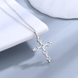 925 Silver Cross Opal Pendant Necklace Fine Jewelry