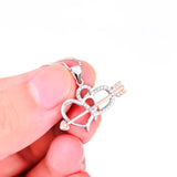 925 Silver Necklace Cupid Arrow Heart Pendant with 18in Chain