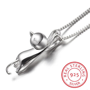 925 Silver Cat Pendant Necklace