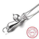 925 Silver Cat Pendant Necklace