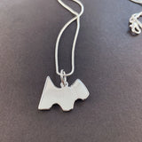 925 Silver Dog Pendant Necklace Snake Bone 18-30 Inch