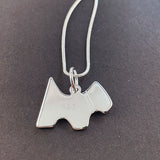 925 Silver Dog Pendant Necklace Snake Bone 18-30 Inch