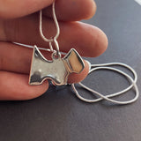 925 Silver Dog Pendant Necklace Snake Bone 18-30 Inch