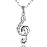 925 Sterling Silver Necklace Note Pendant Jewelry For Women