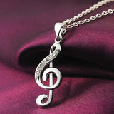 925 Sterling Silver Necklace Note Pendant Jewelry For Women