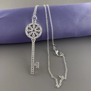 925 Sterling Silver Key Pendant Necklace for Women