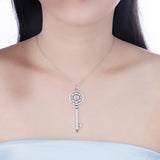 925 Sterling Silver Key Pendant Necklace for Women