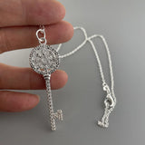925 Sterling Silver Key Pendant Necklace for Women