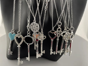 925 Sterling Silver Key Pendant Necklace for Women