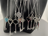 925 Sterling Silver Key Pendant Necklace for Women