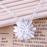 925 Silver Necklace Daisy Sunflowers Pendant Charm Jewelry