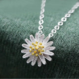 925 Silver Necklace Daisy Sunflowers Pendant Charm Jewelry