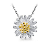925 Silver Necklace Daisy Sunflowers Pendant Charm Jewelry
