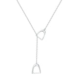 925 Silver Necklace Double Saddle Pendant Gift for Girls