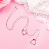 925 Silver Necklace Double Saddle Pendant Gift for Girls