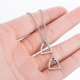 925 Silver Necklace Double Saddle Pendant Gift for Girls