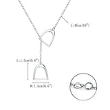 925 Silver Necklace Double Saddle Pendant Gift for Girls