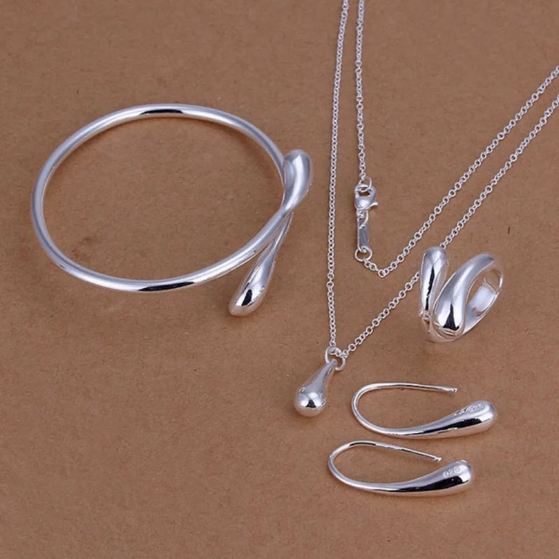 925 Silver Jewelry Set for Women Wedding Party