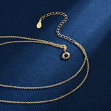 925 Silver Necklace Double Pendant Zircon Choker NK093